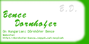 bence dornhofer business card